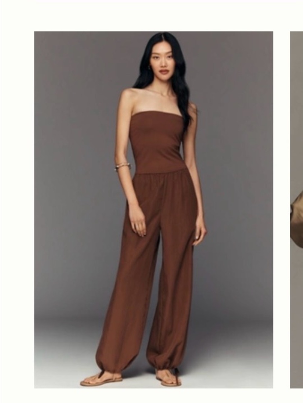 Maeve Strapless Chocolate Brown Wide-Leg Jumpsuit